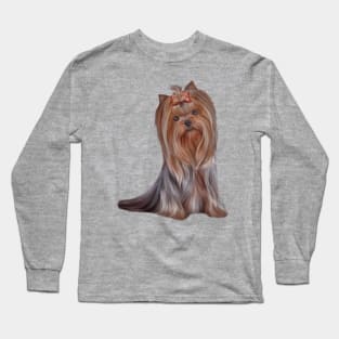 Drawing Yorkshire Terrier dog Long Sleeve T-Shirt